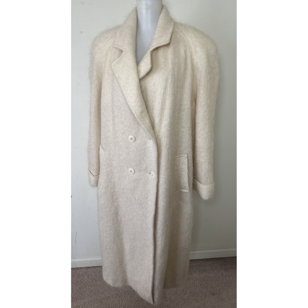 VTG Jacobson's Mohair Coat Long Lined Womens Size XL/2XL? Cream USA Made - Picture 2 of 10
